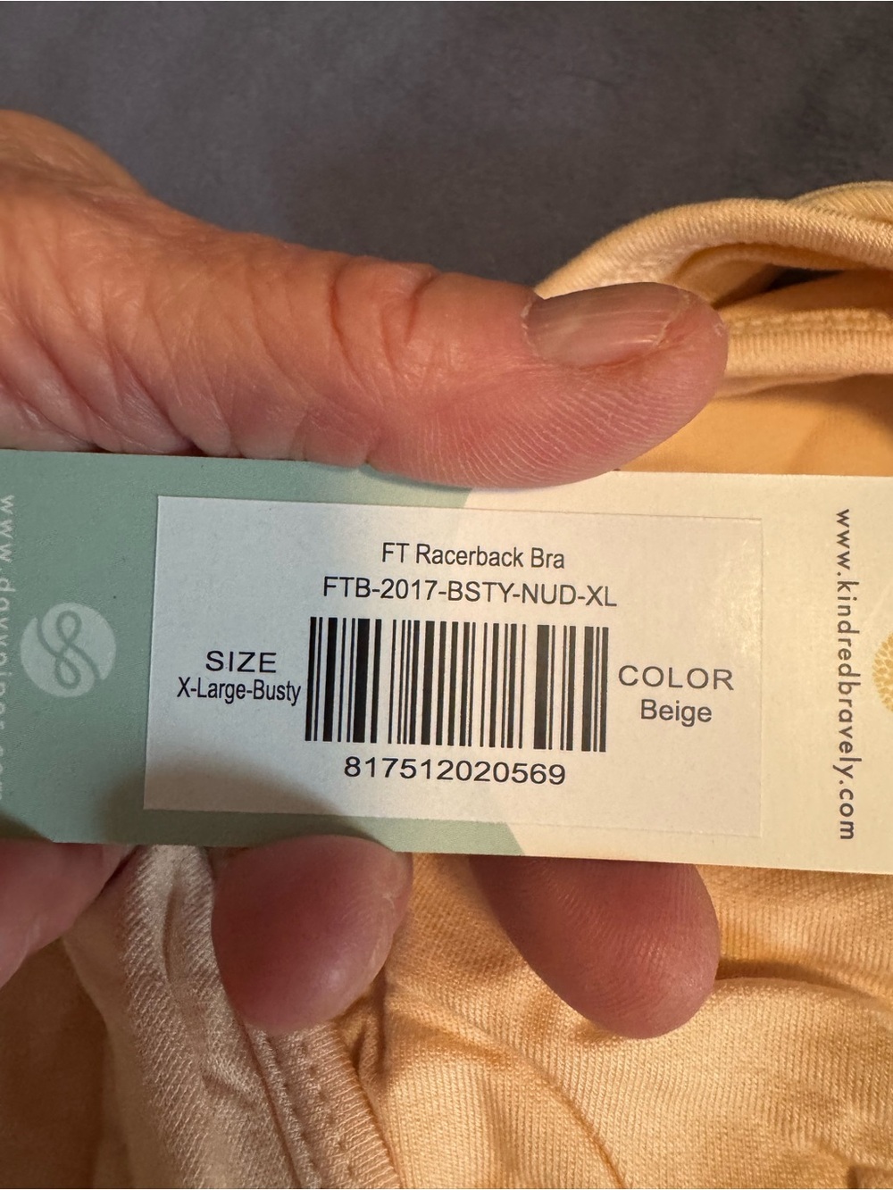 Seamless Beige Racerback Bra - Picture 4 of 4